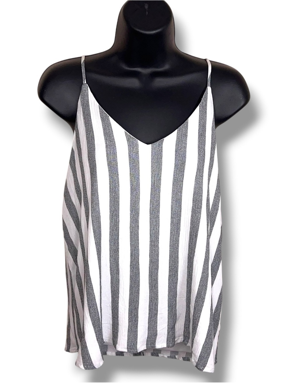 NWOT Large Staccato Striped Tank Lined White Black Sleeveless